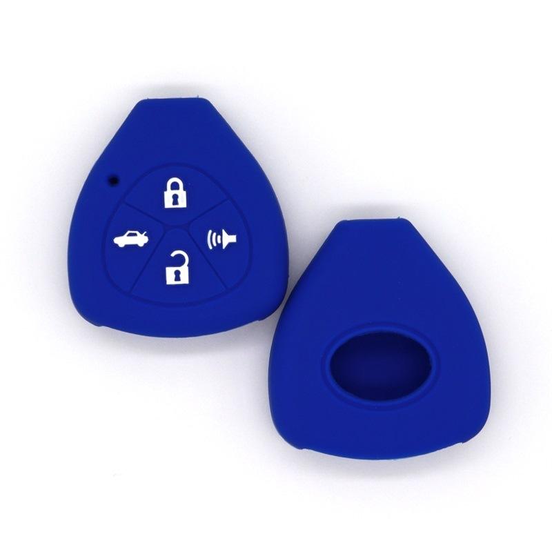 

High-quality anti-falling key covers suitable for Toyota straight 4 key silicone car key boxes, темно-синього кольору