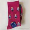 Trendy Little Bear Mid-Calf Women's Cotton Socks for Spring and Autumn