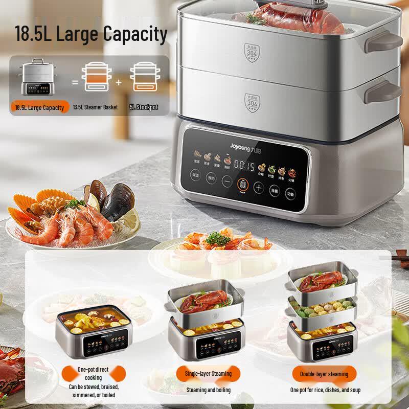 Joyoung All-Steel Multi-Functional Electric Steamer & Hot Pot