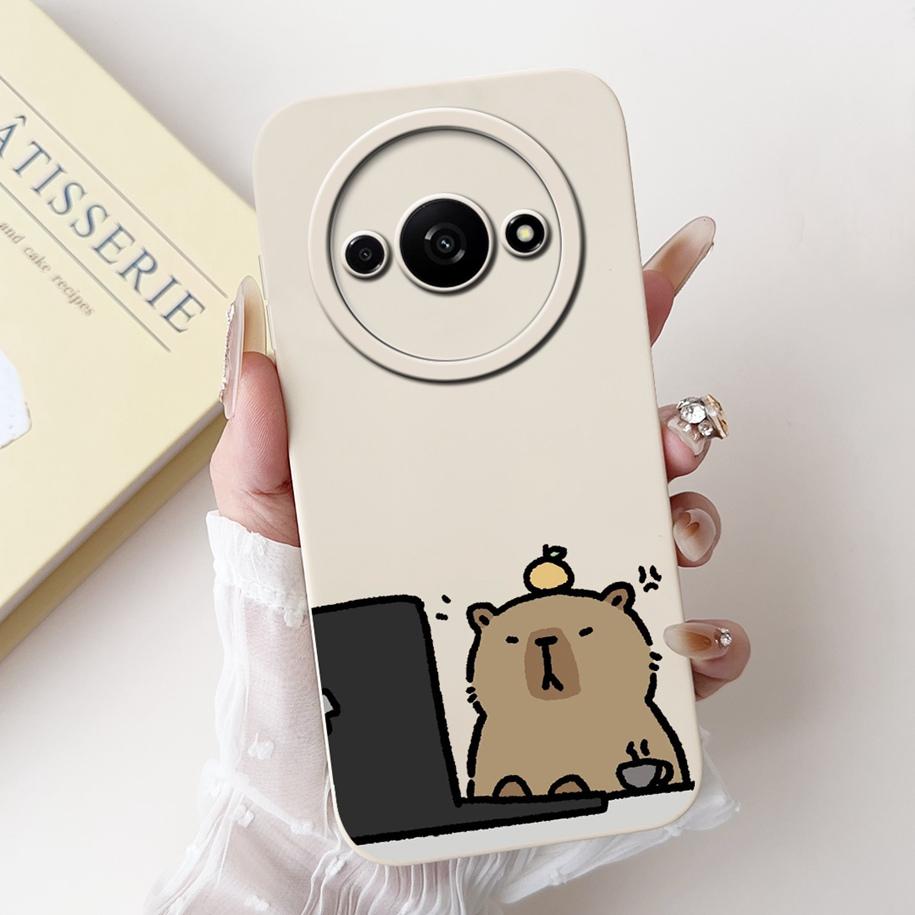 Für Xiaomi Redmi A3 Hülle 2024 Neue Mode Blume Quadratisch Silikon Kameraobjektiv Schutzabdeckung Für Xiaomi Poco C61 RedmiA3 Stoßstange