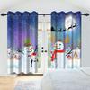 Winter Snow Scenery Blackout Curtains Snowman Pine Forest Pattern Bedroom Living Room Darkening Noise-reducing Window Curtain