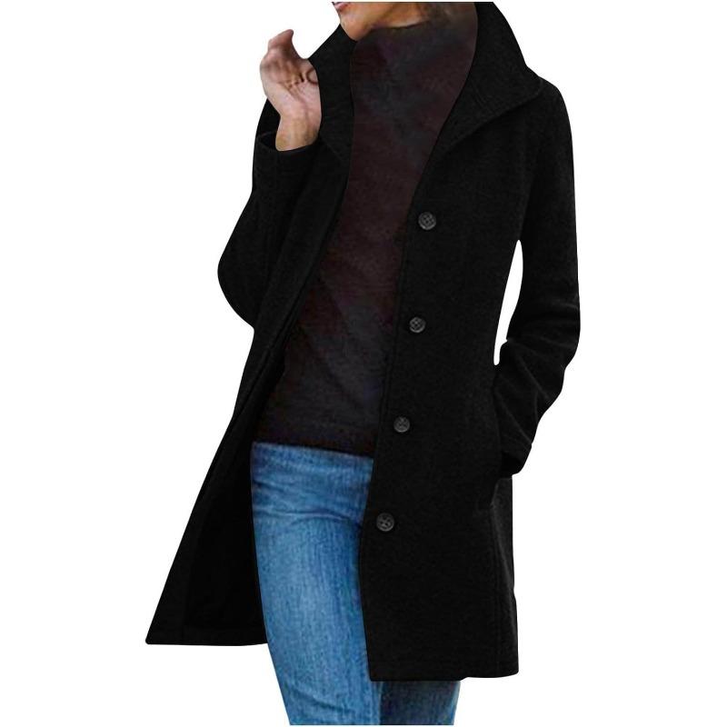 Autumn and winter orders surge thickened woolen women's coat medium and long quality coat wish