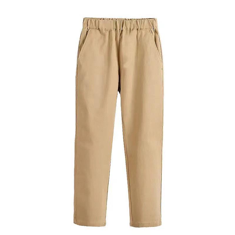 Kids' Khaki and Navy Elastic Waist Western Uniform Pants for Boys and Girls
