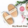 Natural Bristle Dry Body Brush for Lymphatic Drainage and Blood Circulation, Exfoliating Brush with Hand Strap for Wet and Dry Use