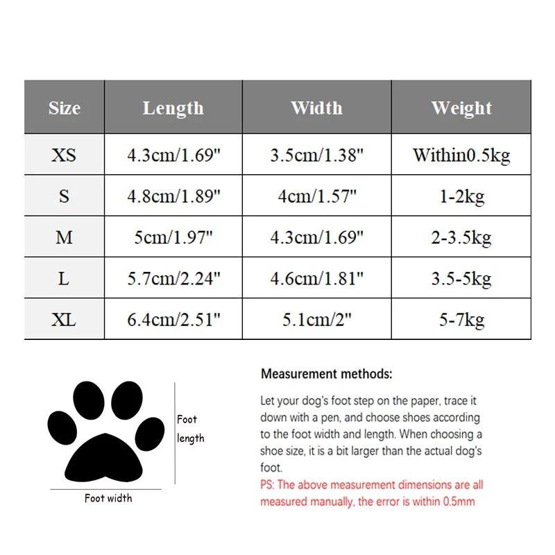 4Pcs/set Warm Pet Dog Shoes Sneakers Anti-Slip for Small Medium Dogs Cute Dog Boots Outdoor Non-Slip Puppy Dog Foot Protector