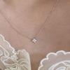 Nuovo Semplice 925 5A Zircone Quadrifoglio Certificato Collana Ciondolo Argento Massiccio Charme da Donna Gioielli Raffinati Regalo