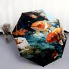 1 PC Automatic Folding Umbrella - Koi fish Pattern, Portable & Foldable Design with 8 Ribs, Christmas Birthday Gifts