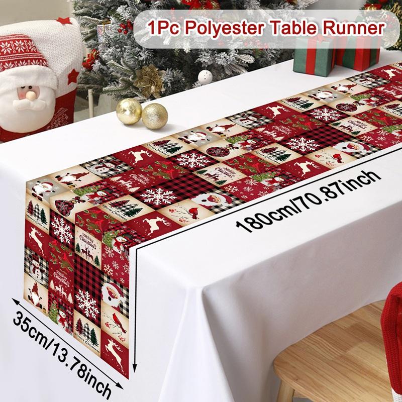 2025 Merry Christmas Santa Table Runner - Kitchen Dining Table Decor | Navidad Home Winter Holiday Gift