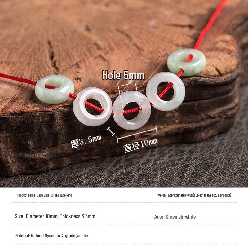 

Бусины-разделители для колец из натурального бирманского жадеита класса А со сквозным отверстием сбоку для рукоделия