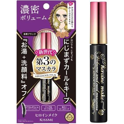 Heroine Make Volume Curl Mascara Advanced Film 01 Jet Black 6g Strong Warm Water + Cleanser Off