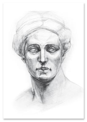 Poster Muse Statue Greek Sketch
