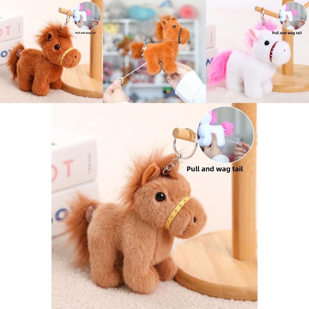 Pony Soft Toy Pendant With Short Plush For Bag Decor And Birthday Gifts