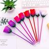 2Pcs Elegant Rose Shape Portable Writing Pen Creative Ballpoint Pen for Students Graduation Office Stationery Valentine's Day Flower Pen Cute
