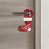 Christmas Decor 2PC Door Handle Pendant Santa Snowman Wooden Party Decor Wooden Door Hanging