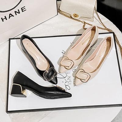 Frühlingsschuhe für Damen Mode Pumps Neue OL Leder High Heels Schuhe Elegant Metall Dekoration Kleiderschuhe 35-43
