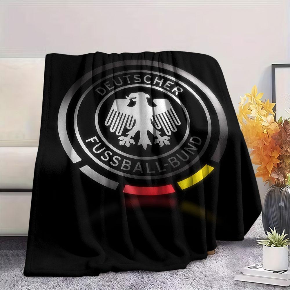 German Football Association Printed Flannel Blanket, soft throw for bedroom sofa, washable, fan merchandise, great gift.