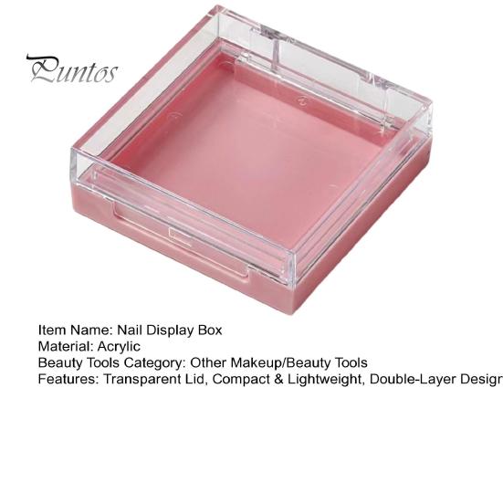 Acrylic Double Layer Empty Press On Nails Packaging Box Transparent Lid Nail Display Box Nail Tips Storage Case for Home Portable Nail Art Organizer