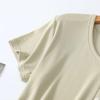 Women's Lightweight Tencel Short-Sleeve Round Neck T-Shirt - Soft, Loose-Fit, Solid Color, Summer Cool Style