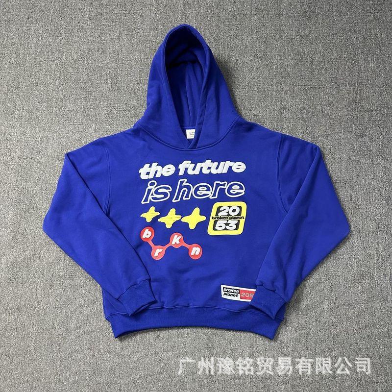 Broken Planet Oversized Hoodie Jogger Set Mens Streetwear Cotton Fleece Letter Puff Print Loose Fit Winter