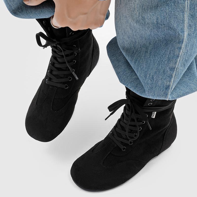 Fashion Autumn and Winter High Top Boots Luxury Designer Minimalist Style Outdoor Fashion Street Walking Warm 38-46 Black Shoes