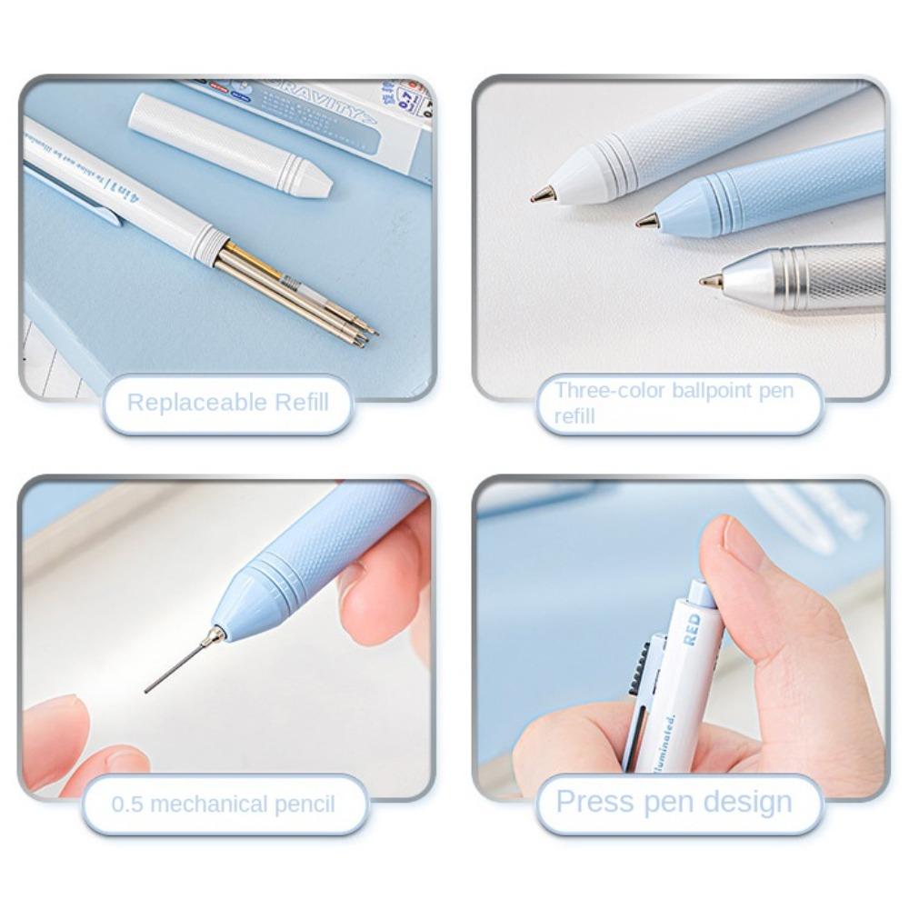 0.5mm Lead Core Four in One Ballpoint Pen Stationery Gravity Sensor Roller Ball Pen  Student