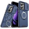 For OPPO Reno 13F Case Magnetic Ring Holder Armor Phone Case for Reno 13F 13 F Reno13F Slide Camera Protect Back Cover