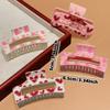 Set da Donna 4 pezzi, Rosa, Alla moda ed Elegante, Carino, Accessori per Capelli per San Valentino, Fantasia a Cuori, Pinza per Capelli Quadrata Media, Adatto