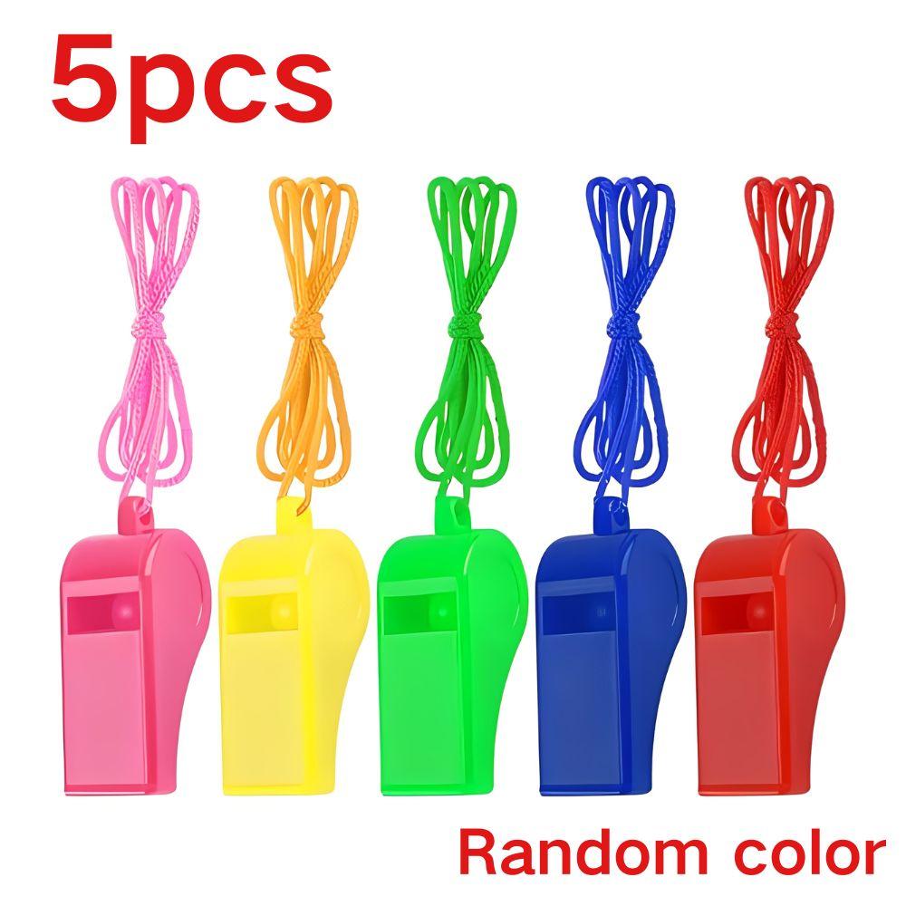 5/12pcs Assorted Color Plastic Whistles with Lanyard for Sports, Referee, Party Favors, Emergency Survival, School Events YMY