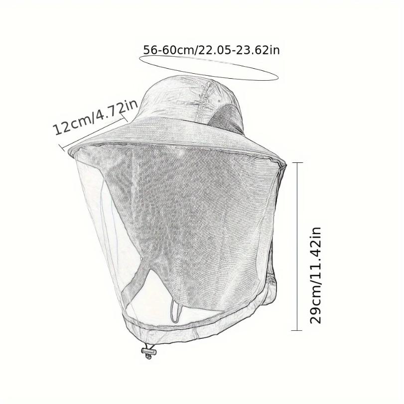 UV Protection Hat with Face Mask Breathable Insect Protection Wide Brim Fishing Hat Outdoor Sport Nature Hiking Camping Mesh Hat