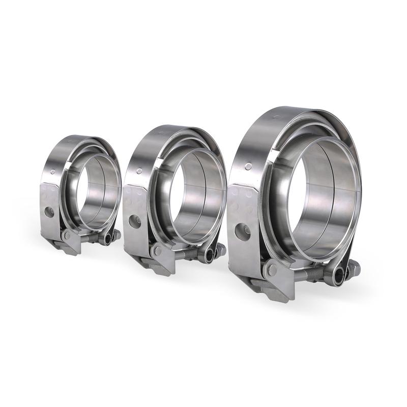 Stainless Steel 2.5 3 4 Quick release V Band Clamp 63mm 76mm Turbo Exhaust Pipe Vband Clamp Male Female Flange V Clamp Kits 38mm 1.5 inch