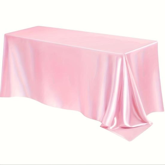 Tablecloth Nordic Style Smooth Satin Fabric Dustproof Protective Cover Wedding Party Dining Table Cloth