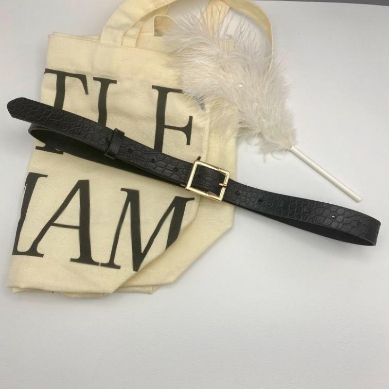 

Изысканный женский летний аксессуар 2024 года - черный полиуретановый ремень для повседневной элегантности Gold Buckle Black