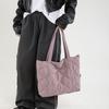 Borsa a tracolla casual da donna in piuma borsa a tote invernale a rombi