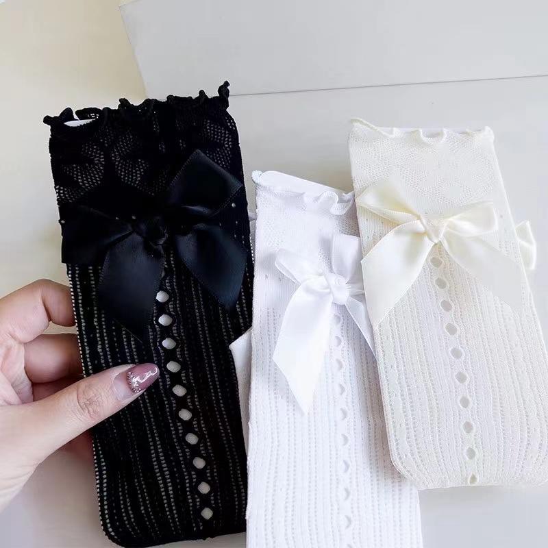 Kave Black Japanese Style Lolita Knee High Socks Women Stockings Sexy Lace Bow Long Socks Thigh High Stockings Sweet Girls