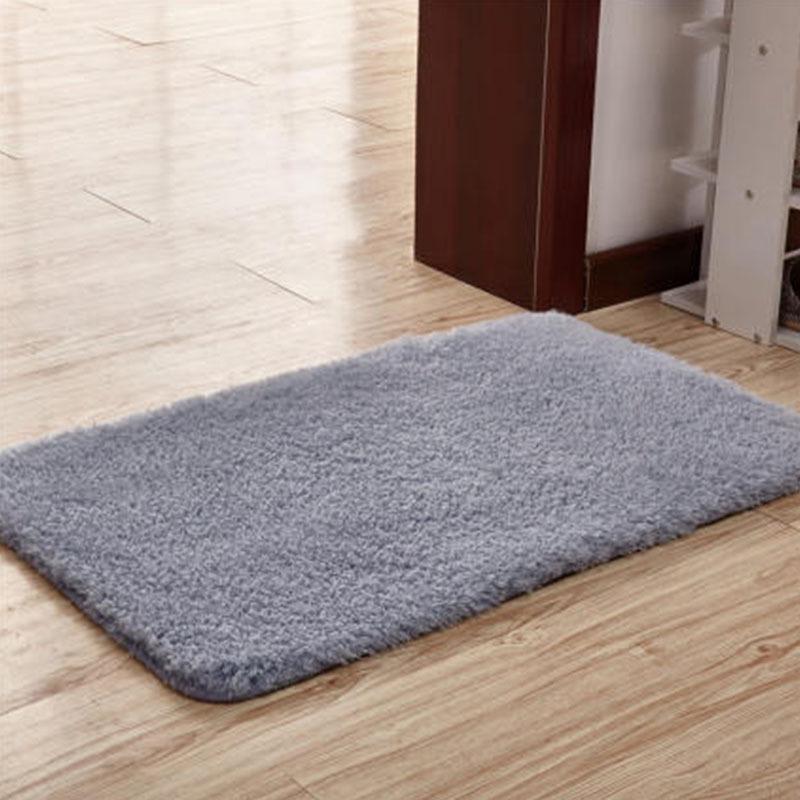 Tapis uni style européen en laine d'agneau pour salon, salle de bain et chambre à coucher