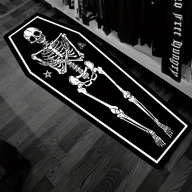 Lodestar Unisex Halloween Skull Carpet Durable And Wear-Resistant Bedside Rug For Bedroom Living Room Corridor Hallway Home Decor
