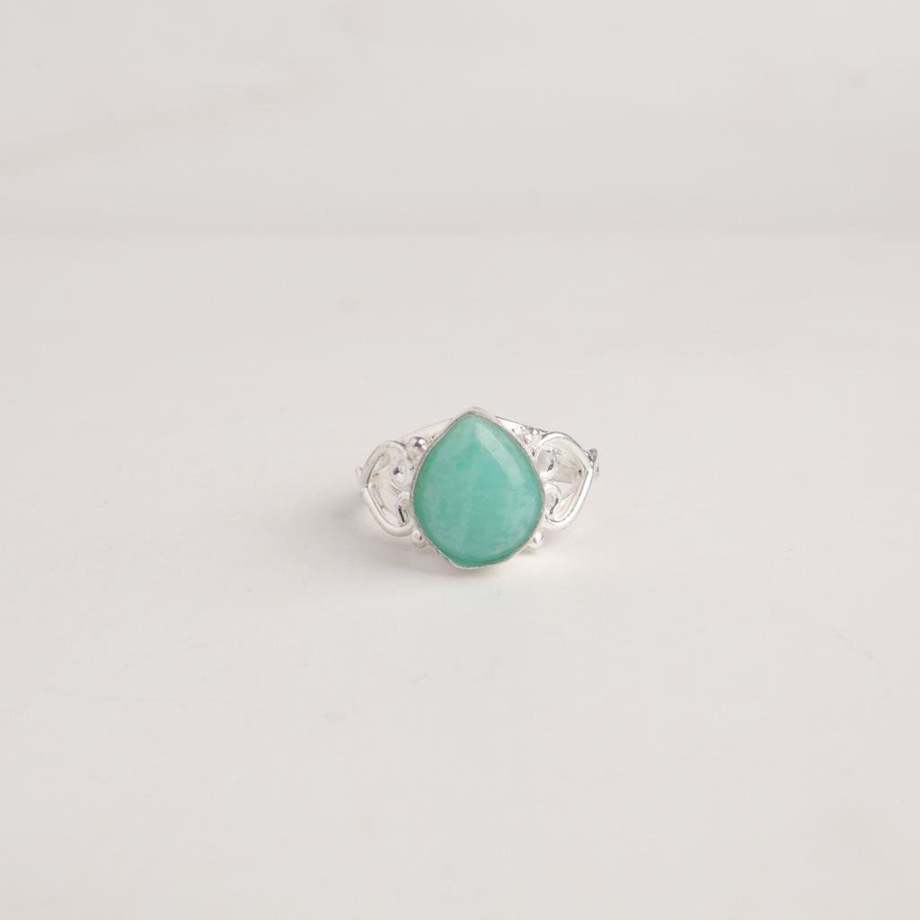 Natural Amazonite Gemstone 925 Sterling Silver Jewelry Ring For Birthday Gift RR-46-26