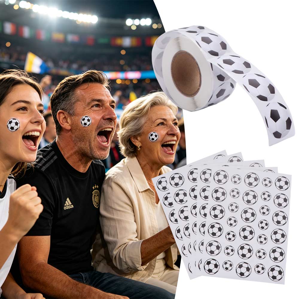 Paper Soccer Stickers Festival Multi-size Football Stickers Decorative Waterproof Sports Ball Sealing Label Birthday Gift