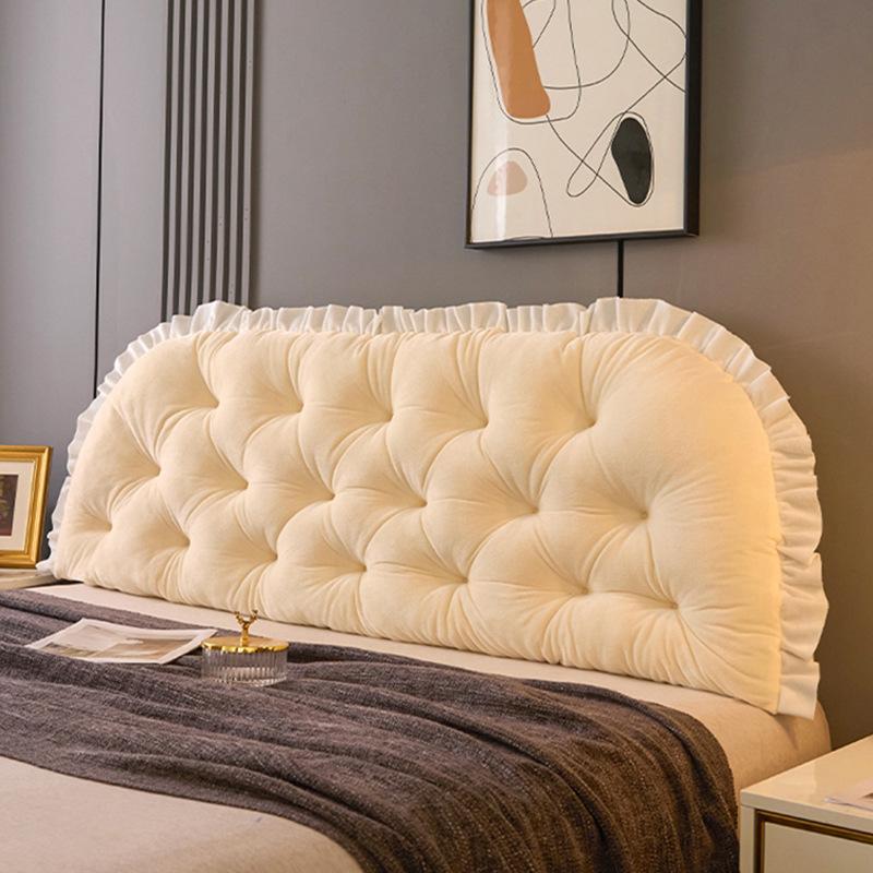 Princess Wind Bedhead Soft Bag Solid Color Minimalist Waist Cushion Bedroom Tatami Bed Backrest Cushion Elastic Strap Prevents Movement Sofa Mats