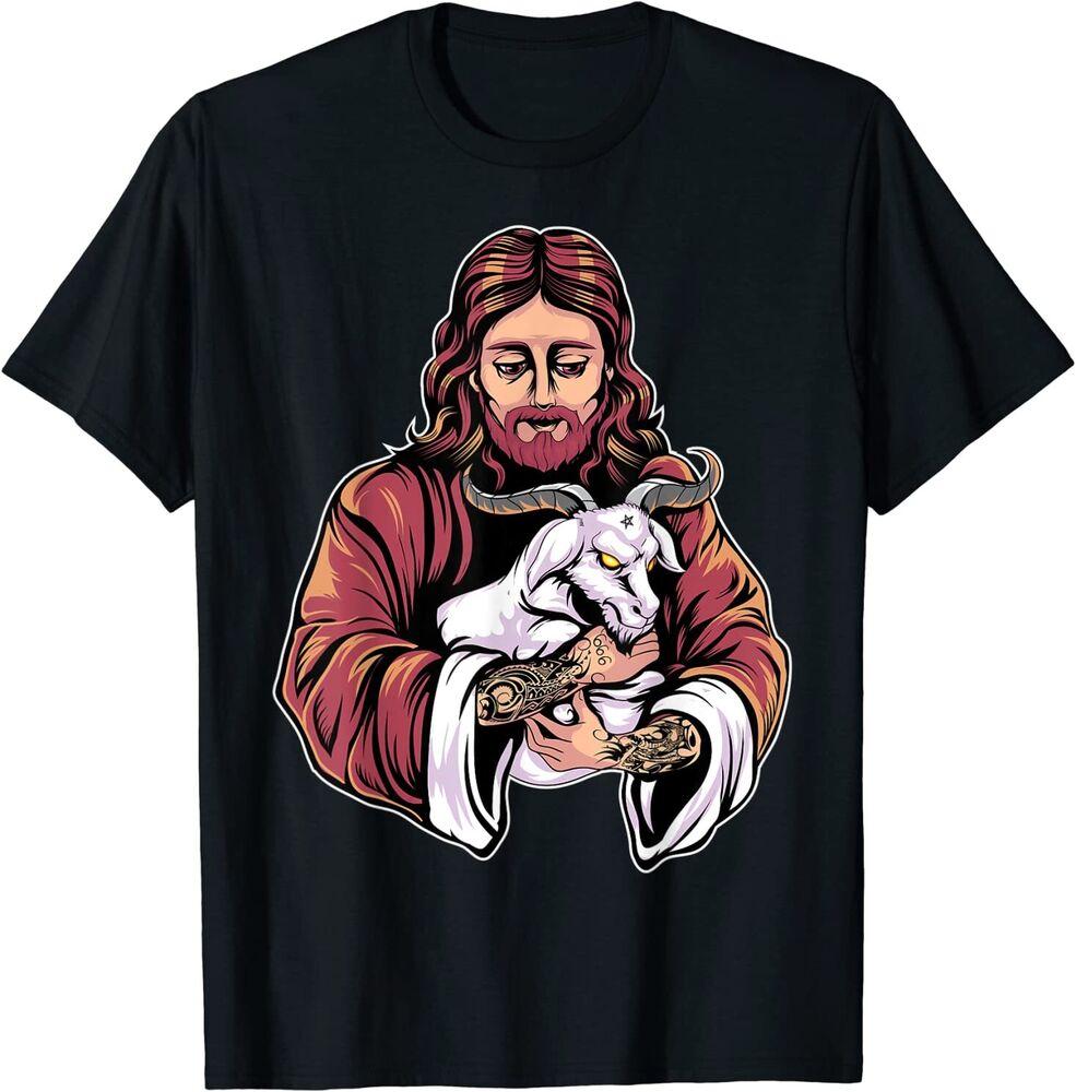 

Футболка унісекс з дизайном Jesus Loves S4tan Baphomet Goat S