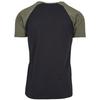 T-shirt grandes tailles - URBAN CLASSICS - Raglan Contrast - Noir/Olive - 100% Coton - Manches Courtes