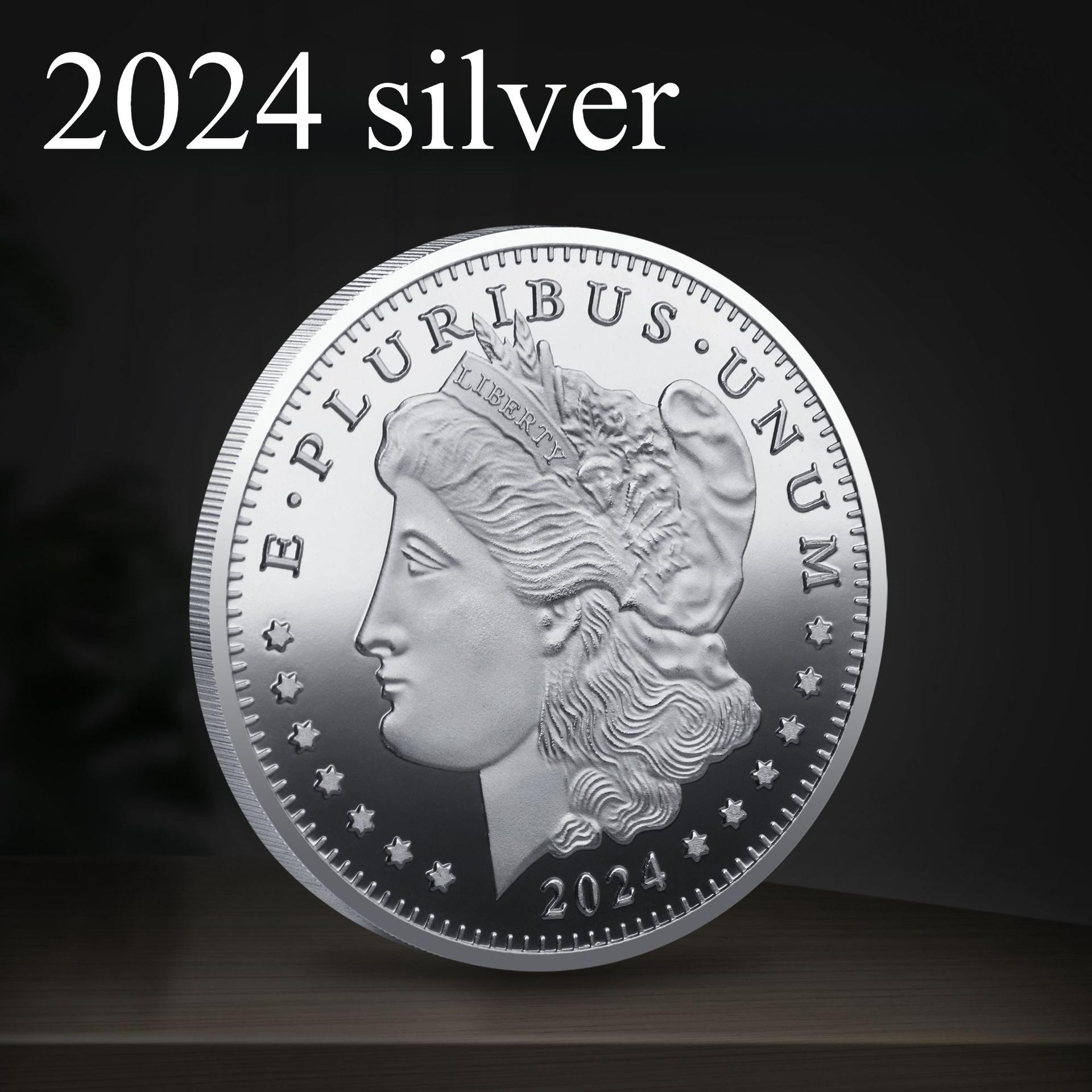 Морган 2024 золото, серебро, памятная медаль, памятная монета Статуи Свободы, подарок 40 * 3 31g