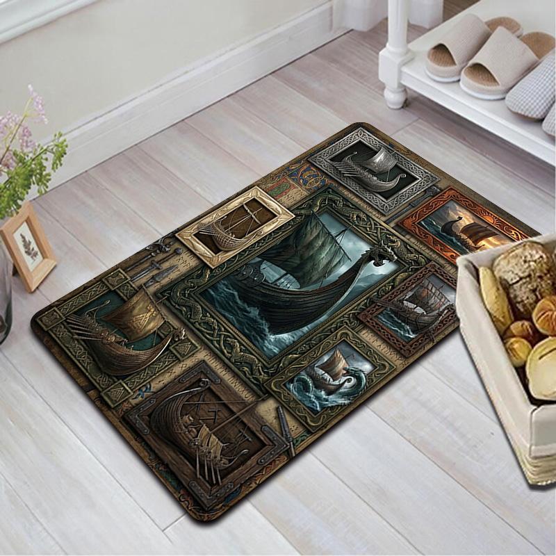 Ship Art Compilation Pattern Rug Floor Mat for Living Room or Bedroom Soft and Comfortable Carpet a Gift for Birthday and Holiday.