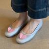 Sheep Anti-Velvet Surface Daily Commute Age Reduction One Pedal Shallow Mouth Pink Single Shoes Round Head Flat Bottom Love Grandma Shoes Casual