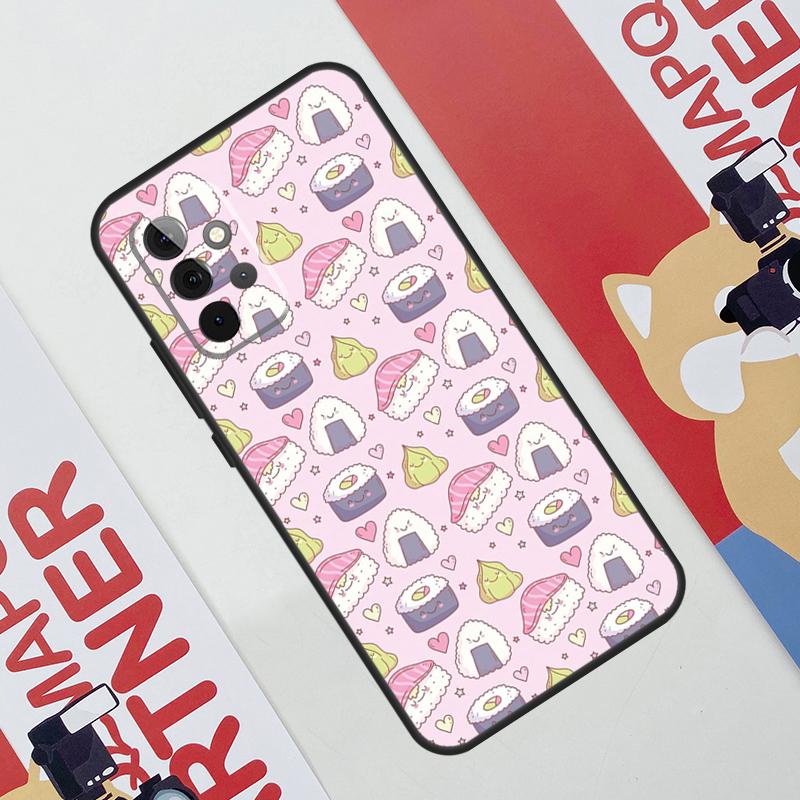 Kawaii Sushi Crowd Case For Samsung Galaxy A36 A35 A55 A06 A16 A26 A56 A53 A32 A52 A33 A13 A14 A34 A54 A17 A15