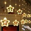 Cross-border New Christmas Leather Cord Ice Bar Lights Christmas Atmosphere LED String Lights USB Christmas Tree Five-Point Star Curtain Lights