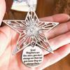 Yousheng Christmas Friendship Charm Gift Metal Hanging Snowflake/Star/Round/Snowman Shaped Decoration with Blessing Inscription Love for Friend Family