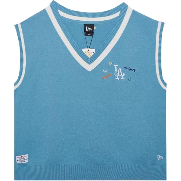 New Era MLB Striped Pullover V-Neck Vest Unisex Vests Light-Blue 13789092