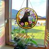 Stained Glass Window Hanging Ornament Colorful Acrylic Suncatcher Panel with Chain