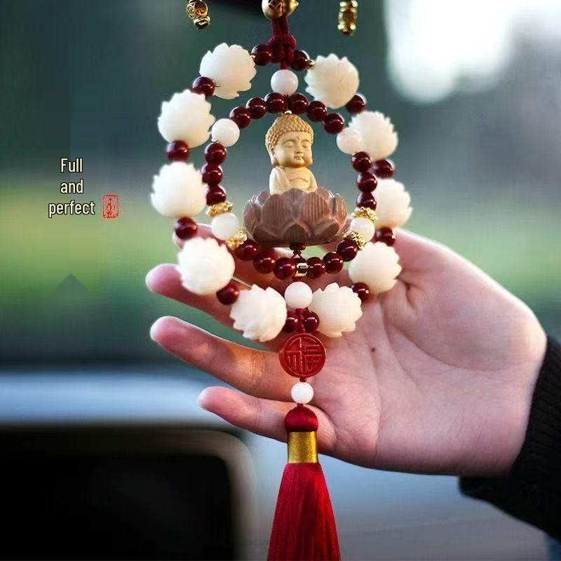 Red Peace Car Ornament for Rearview Mirror - Stylish High-End Accessory for Men & Women